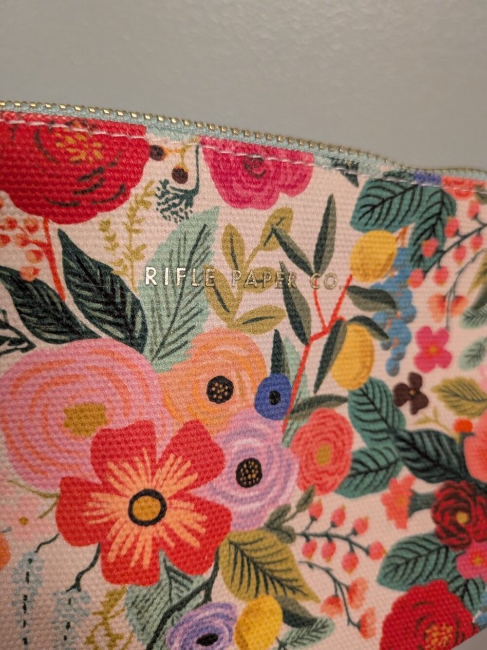 Rifle paper co small zippered pouch in Garden Party - Picture 3 of 4